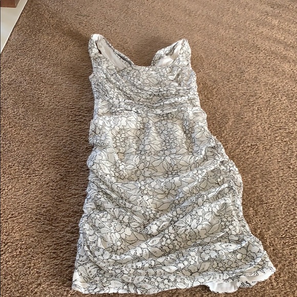 Express lace ruched sheath dress. Worn once. - Picture 3 of 6